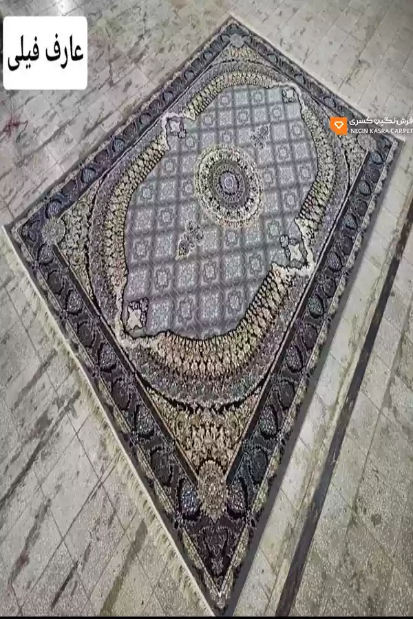 فرش عارف 440 شانه نگین کسری کاشان